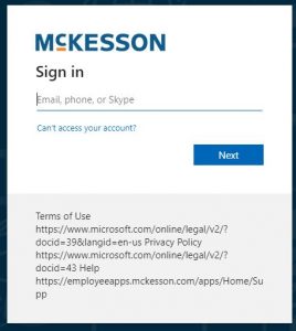 Mckesson Employee Benefits Login page